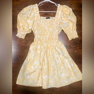 Brand: State, Size: M, Summer Yellow Puff Sleeved Dress. 100% Cotton. Worn Once